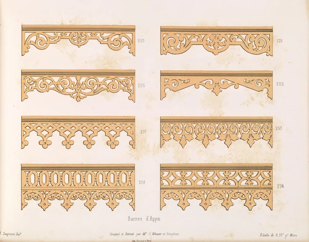 La Decoration En Bois Decoupe Pl 12 Wall Art by A. Sanguineti - High-Resolution Digital Print