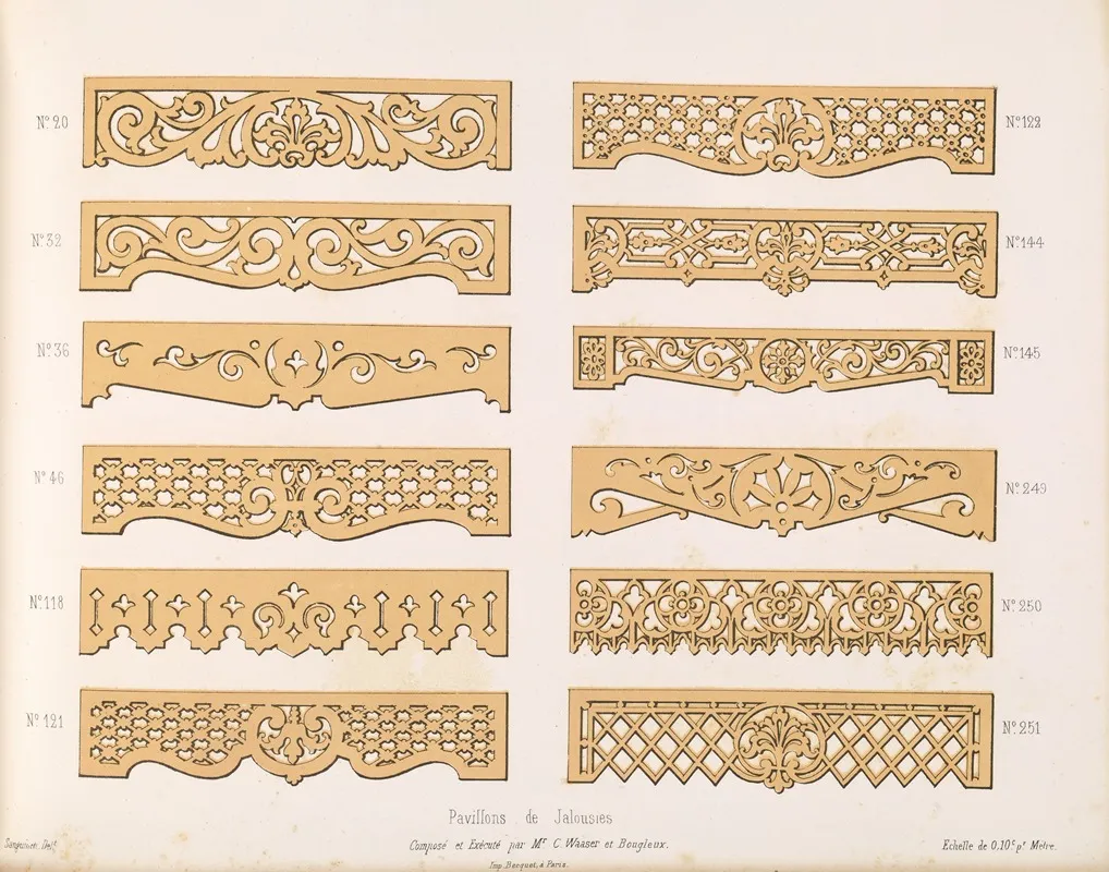 La Decoration En Bois Decoupe Pl 13 Wall Art by A. Sanguineti - High-Resolution Digital Print