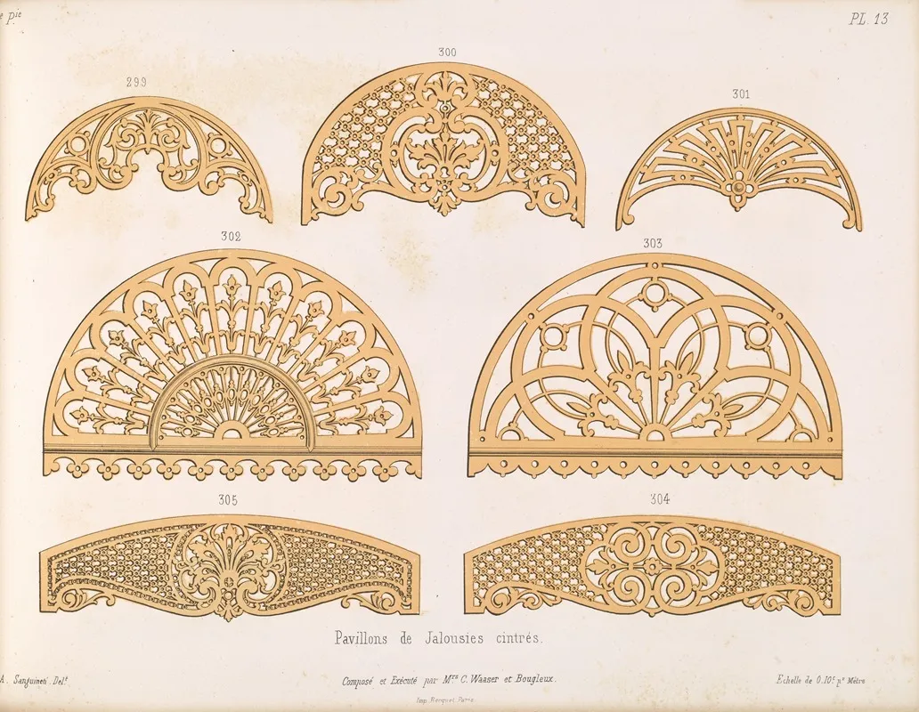 La Decoration En Bois Decoupe Pl 14 Wall Art by A. Sanguineti - High-Resolution Digital Print