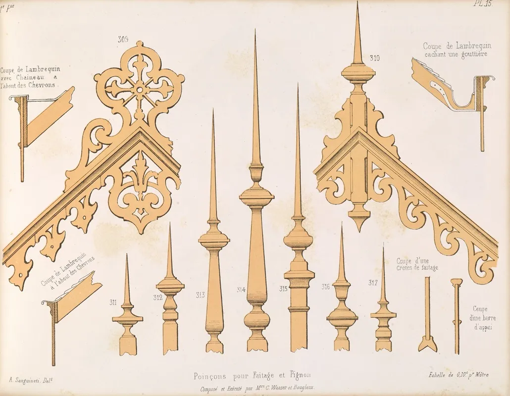 La Decoration En Bois Decoupe Pl 16 Wall Art by A. Sanguineti - High-Resolution Digital Print