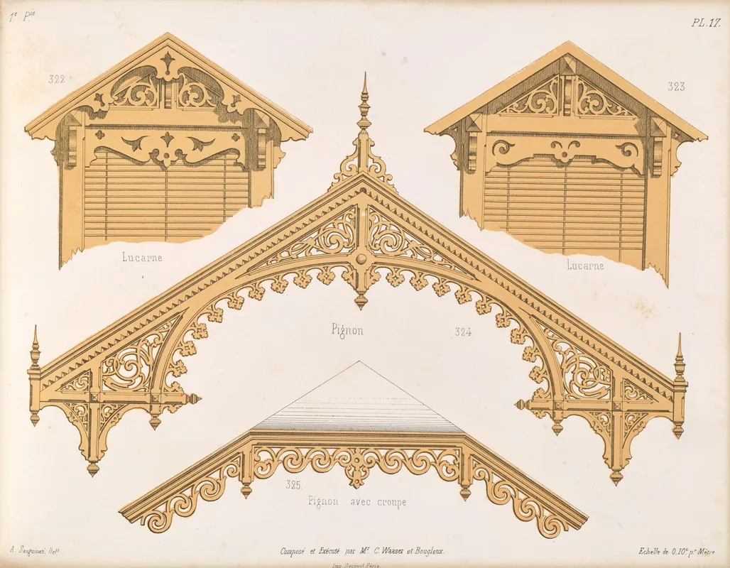 La Decoration En Bois Decoupe Pl 18 Wall Art by A. Sanguineti - High-Resolution Digital Print