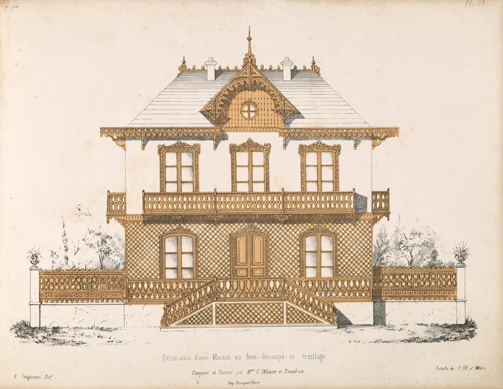 La Decoration En Bois Decoupe Pl 33 Wall Art by A. Sanguineti - High-Resolution Digital Print