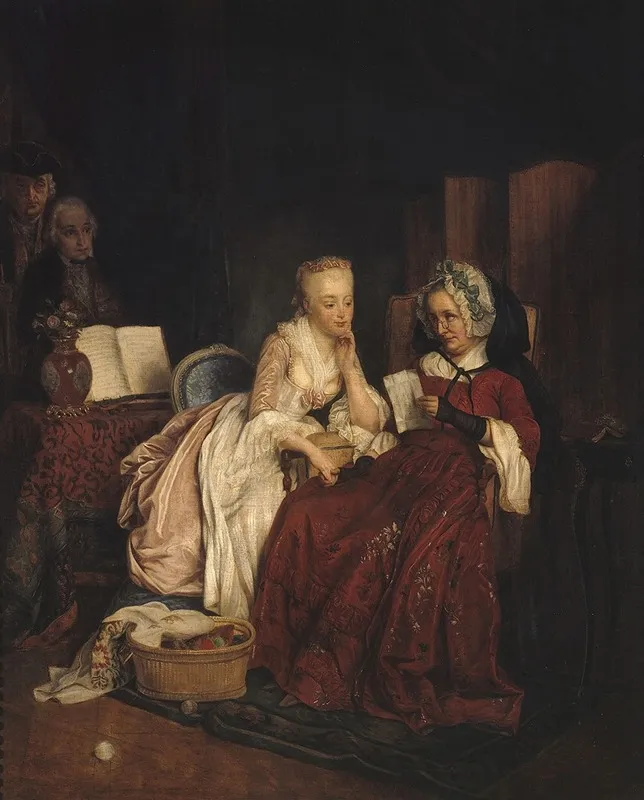 La Demande En Mariage Wall Art by Jean-Alphonse Roehn - High-Resolution Digital Print
