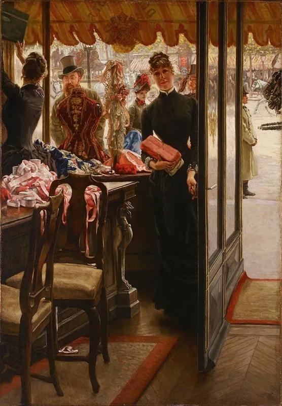 La Demoiselle De Magasin Wall Art by James Tissot - High-Resolution Digital Print
