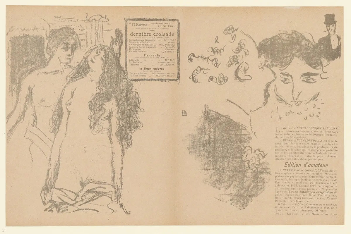 La Derniere Croisade Programme Pour Le Theatre De Loeuvre 2 Wall Art by Pierre Bonnard - High-Resolution Digital Print