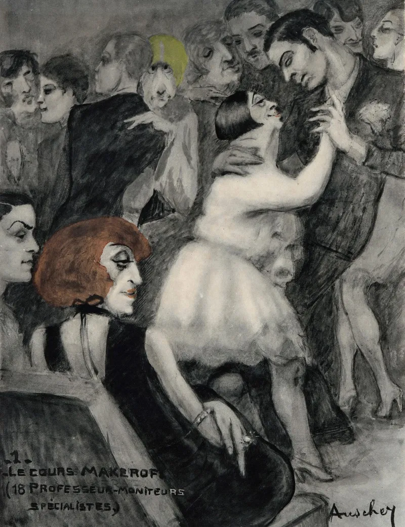 La Faune Des Dancings Pl 05 Wall Art by Jean Auscher - High-Resolution Digital Print