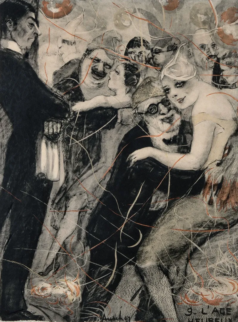 La Faune Des Dancings Pl 06 Wall Art by Jean Auscher - High-Resolution Digital Print