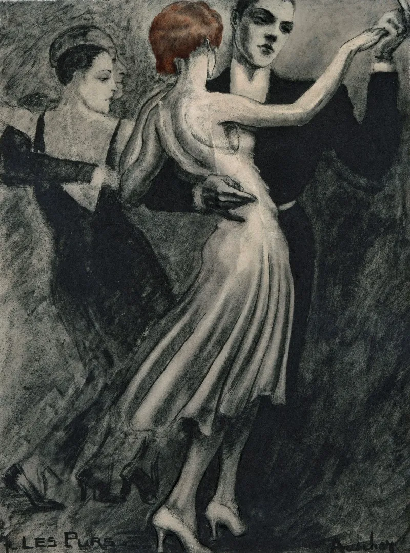La Faune Des Dancings Pl 08 Wall Art by Jean Auscher - High-Resolution Digital Print