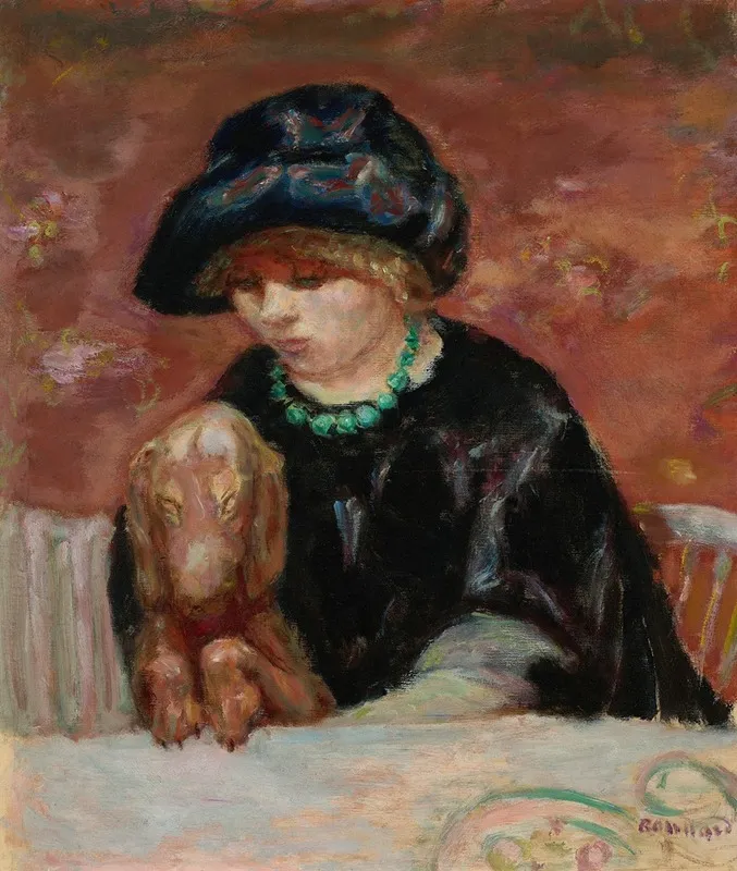 La Femme Au Basset Ou Portrait De Marthe Bonnard Au Basset Wall Art by Pierre Bonnard - High-Resolution Digital Print