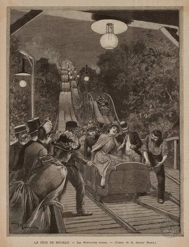 La Fete De Neuilly Les Montagnes Russes Wall Art by Henri Auguste Dochy - High-Resolution Digital Print