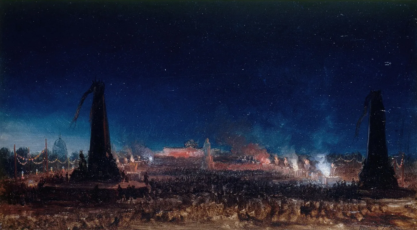 La Fete Du Travail Au Champ De Mars Le 21 Mai 1848 Wall Art by Hippolyte Sébron - High-Resolution Digital Print