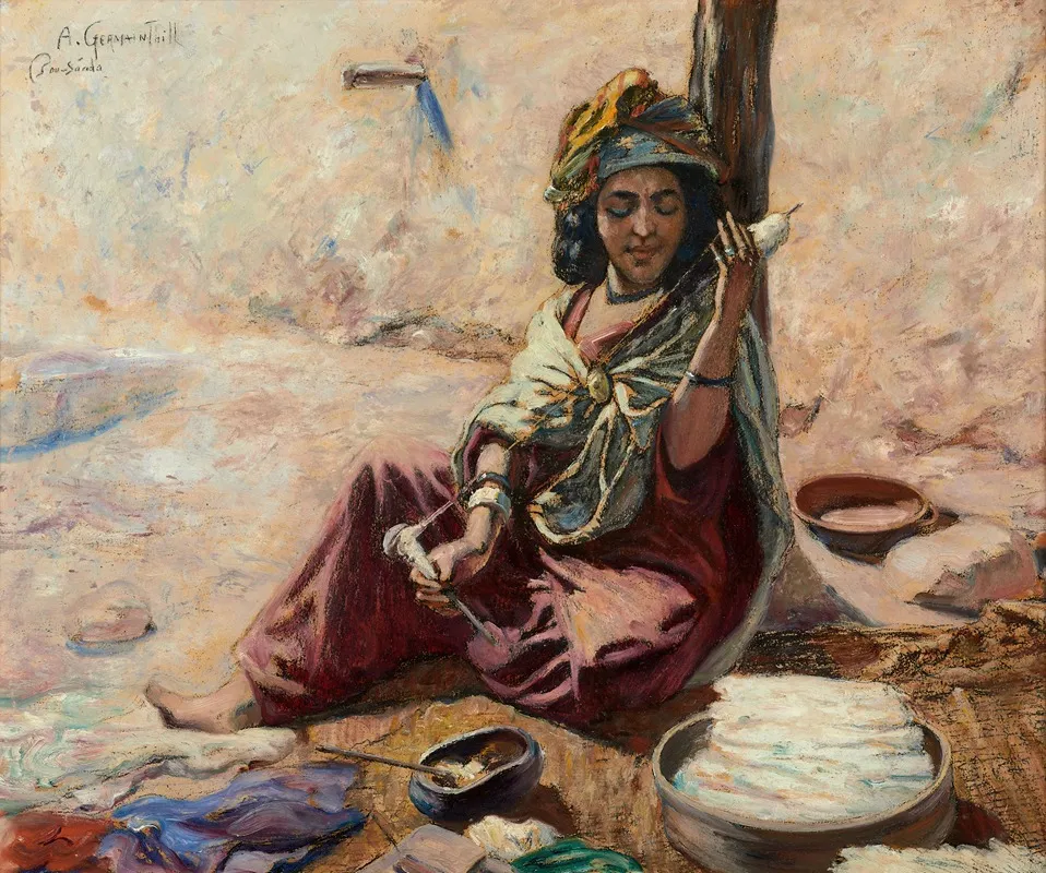 La Fileuse 6 Wall Art by Alphonse Léon Germain-Thill - High-Resolution Digital Print