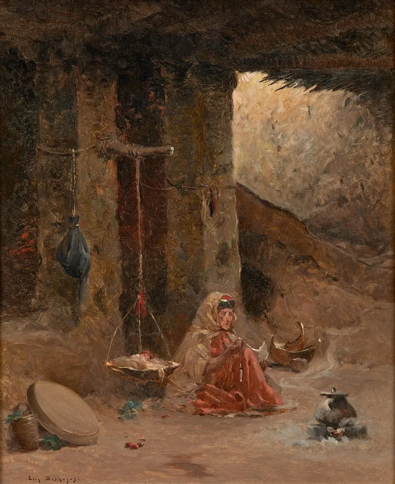 La Fileuse 7 Wall Art by Eugène Deshayes - High-Resolution Digital Print