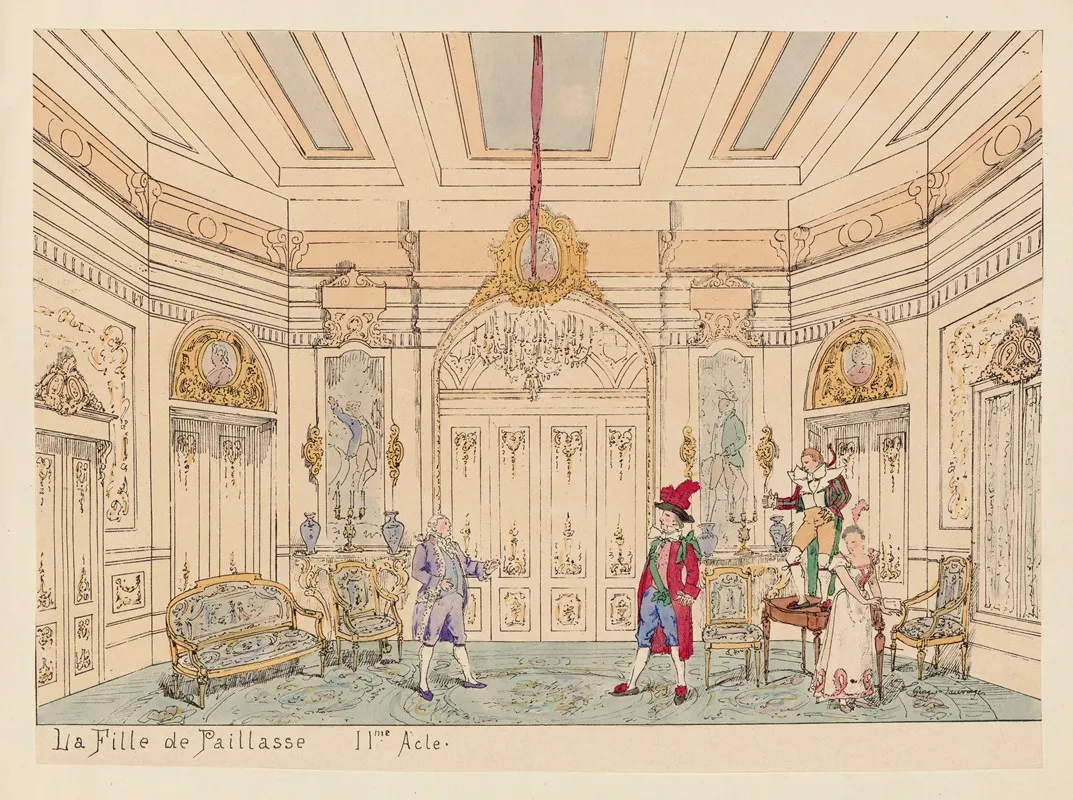 La Fille De Paillasse Iime Acte Wall Art by Georges Sauvage - High-Resolution Digital Print