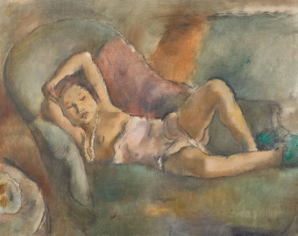 La Fille Endormie Wall Art by Jules Pascin - High-Resolution Digital Print