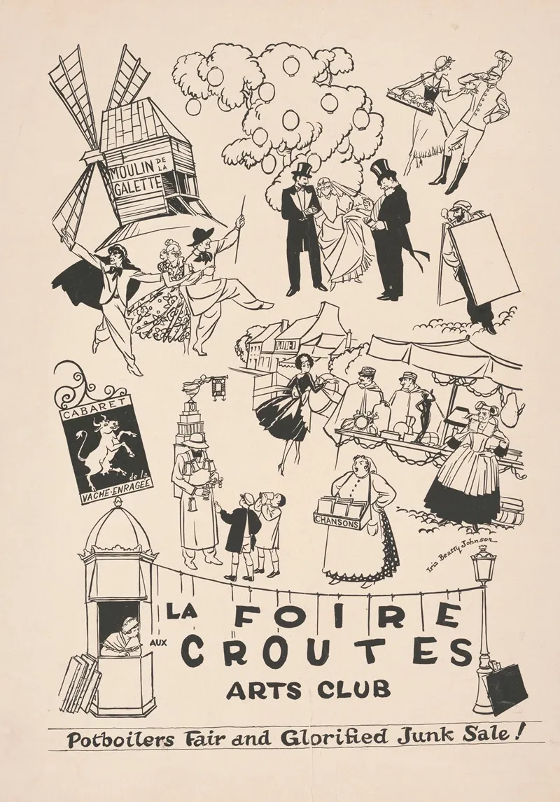 La Foire Aux Croutes At The Arts Club 2 Wall Art by Iris Beatty Johnson - High-Resolution Digital Print