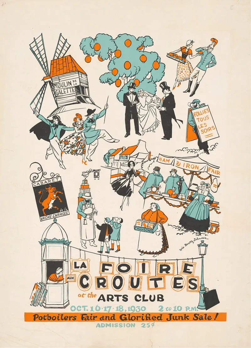 La Foire Aux Croutes At The Arts Club Wall Art by Iris Beatty Johnson - High-Resolution Digital Print