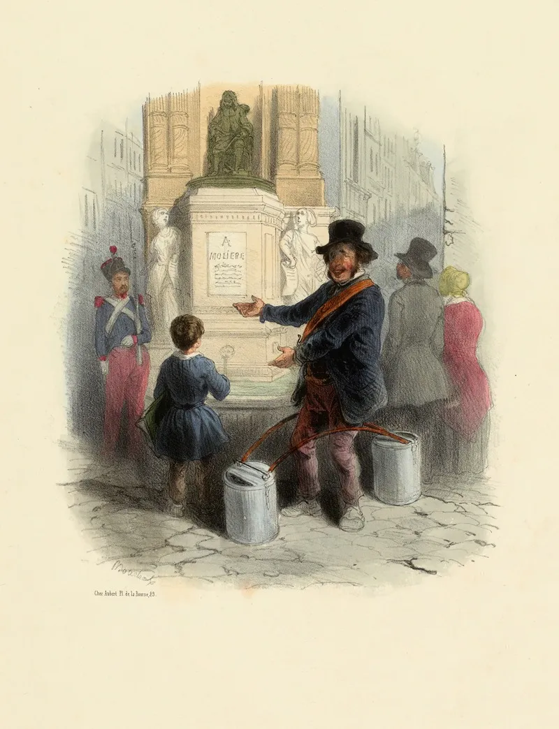 La Fontaine Moliere Wall Art by Frédéric Bouchot - High-Resolution Digital Print