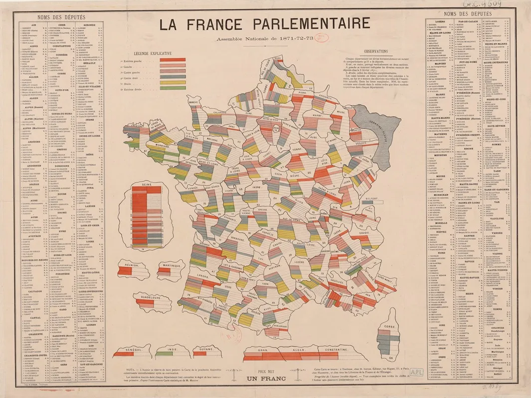 La France Parlementaire Assemblee Nationale De 1871 72 73 Wall Art by Imp. B. Sirven - High-Resolution Digital Print