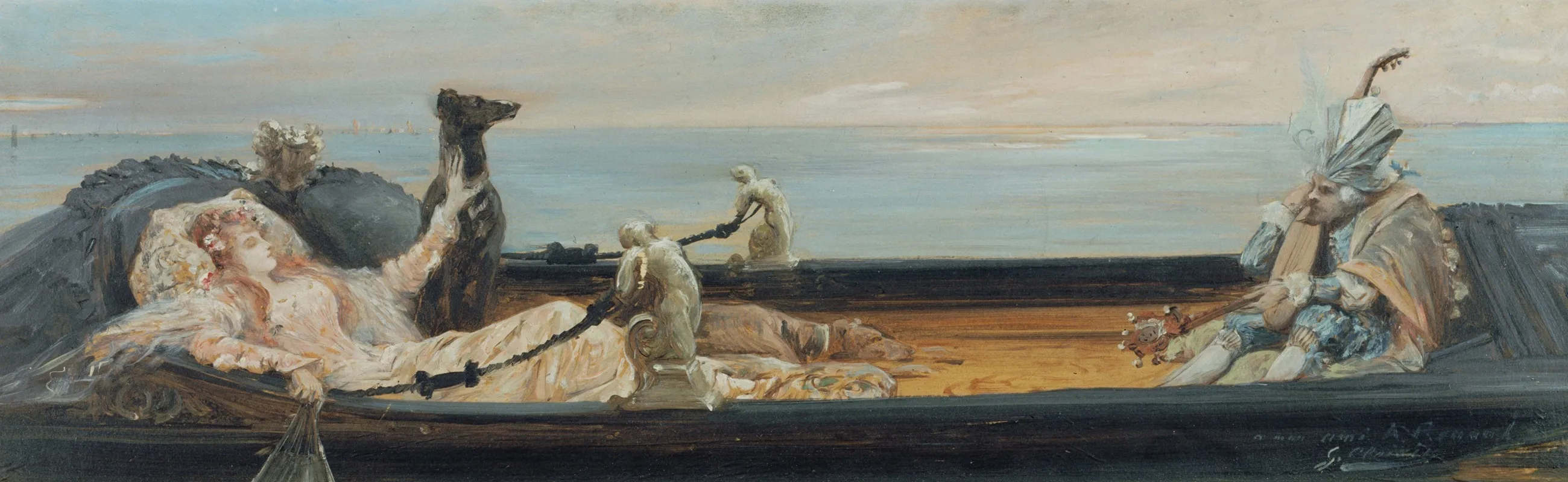 La Gondole Wall Art by Georges Jules Victor Clairin - High-Resolution Digital Print