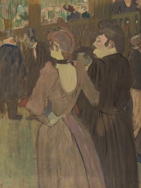 La Goulue And Her Sister Wall Art by Henri de Toulouse-Lautrec - High-Resolution Digital Print