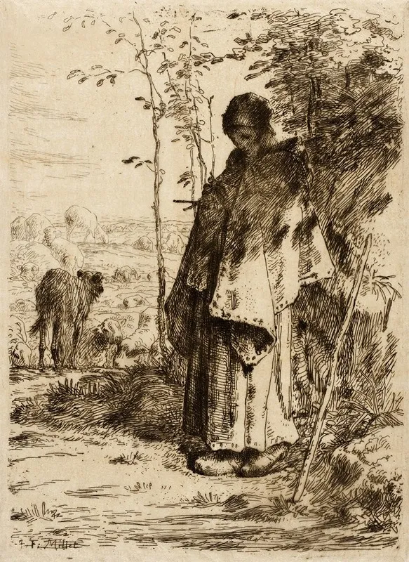 La Grande Bergere Wall Art by Jean-François Millet - High-Resolution Digital Print