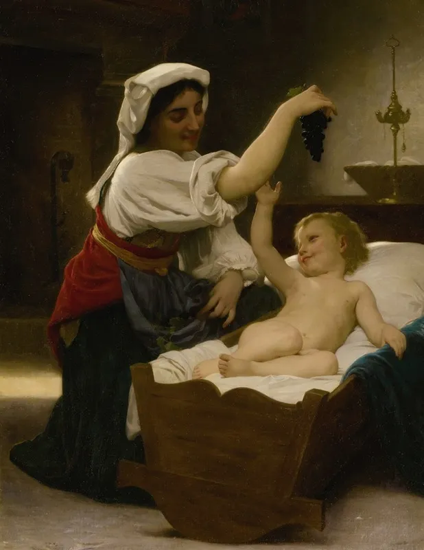 La Grappe De Raisin Wall Art by William Bouguereau - High-Resolution Digital Print