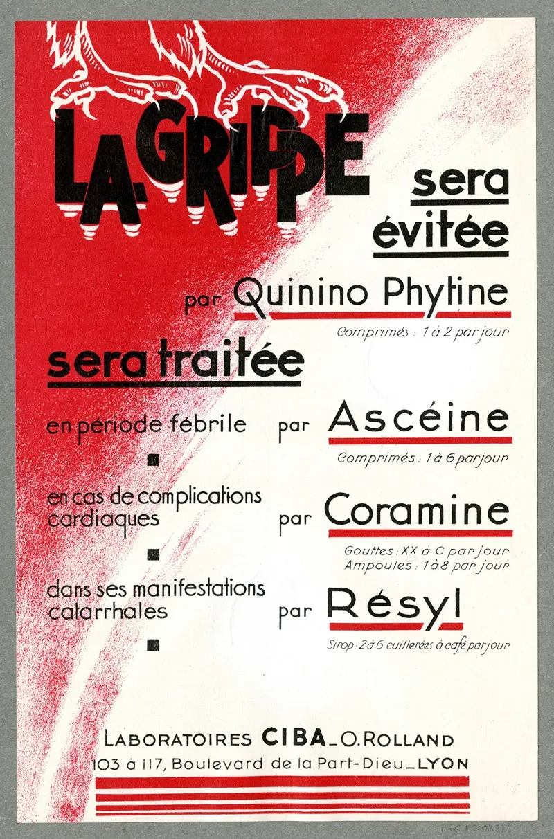 La Grippe Wall Art by Laboratoires Ciba - High-Resolution Digital Print
