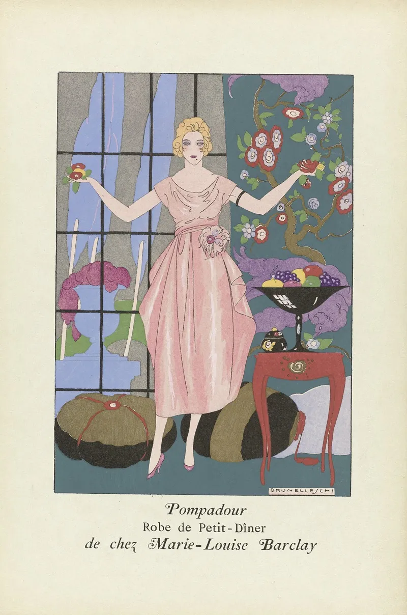 La Guirlande Nov 1919 Pompadour Wall Art by After Umberto Brunelleschi - High-Resolution Digital Print