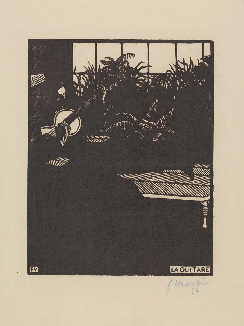 La Guitare Wall Art by Félix Vallotton - High-Resolution Digital Print