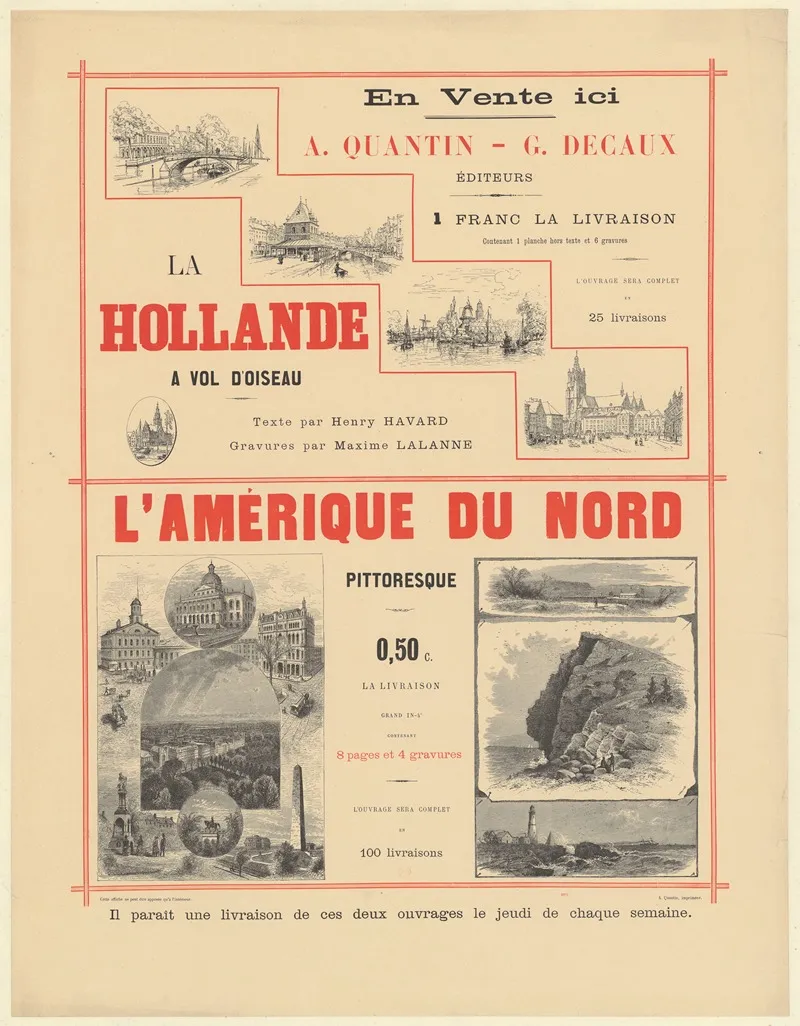 La Hollande A Vol Doiseau Texte Par Henry Havard Gravures Par Maxime Lalanne Lamerique Du Nord Pittoresque Wall Art by A. Quantin - High-Resolution Digital Print