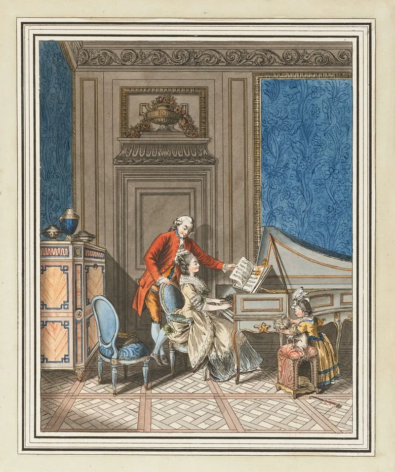 La Lecon De Clavecin Wall Art by Sigmund Freudenberger - High-Resolution Digital Print