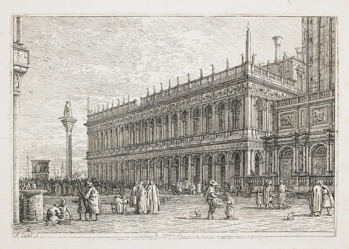 La Libreria V The Library Venice Wall Art by Canaletto - High-Resolution Digital Print
