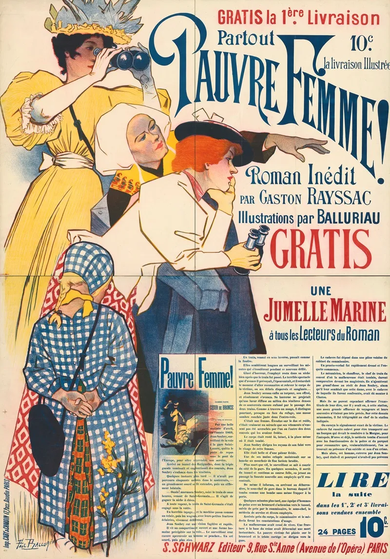 La Livraison Illustree Pauvre Femme Inedit Par Gaston Rayssac Wall Art by Paul Balluriau - High-Resolution Digital Print