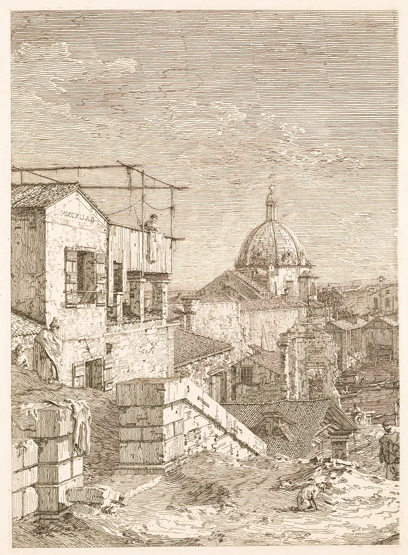 La Maison A Linscription Wall Art by Antonio Canaletto - High-Resolution Digital Print