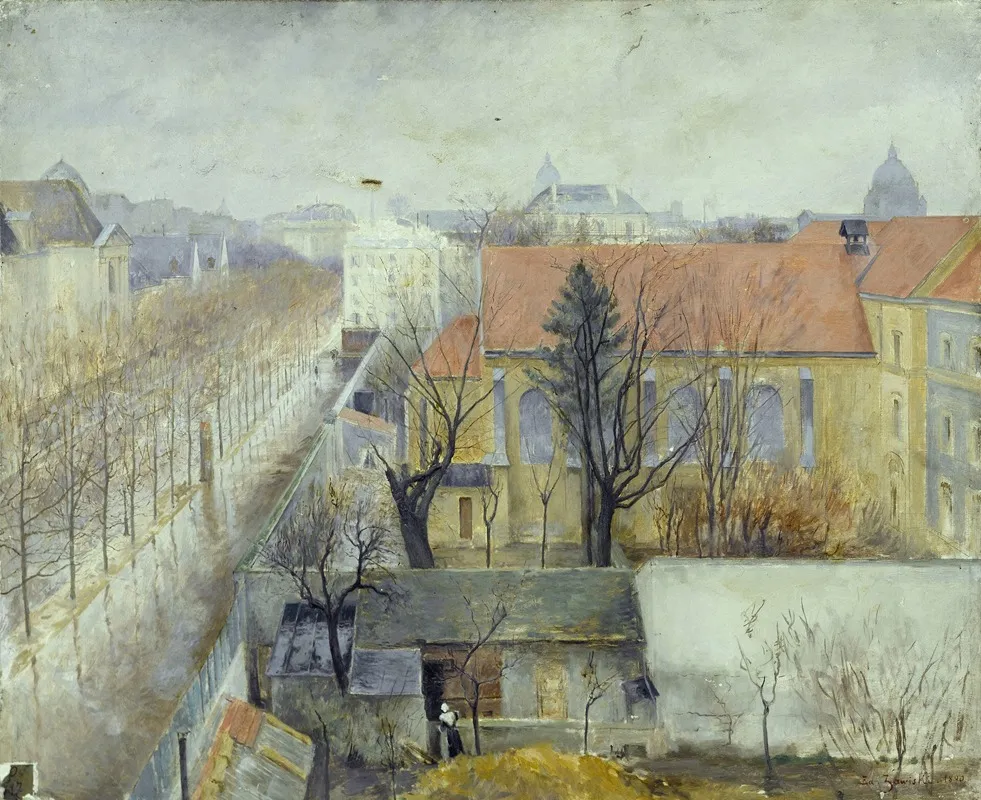 La Maison De Refuge Du Bon Pasteur Vue De La Place Denfert Rochereau Wall Art by Edouard Zawiski - High-Resolution Digital Print