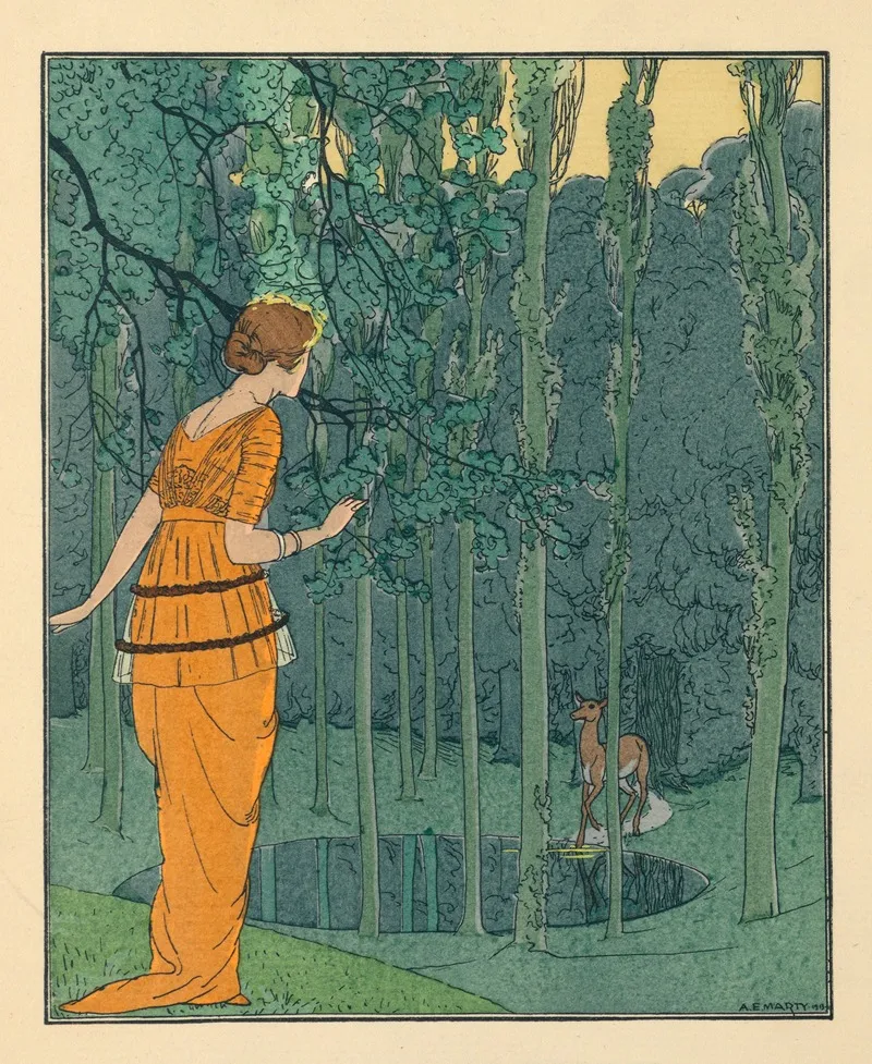 La Mare Aux Biches The Doe Pond Wall Art by André Édouard Marty - High-Resolution Digital Print