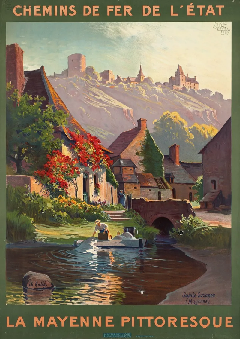 La Mayenne Pittoresque Wall Art by Ch. Hallé - High-Resolution Digital Print