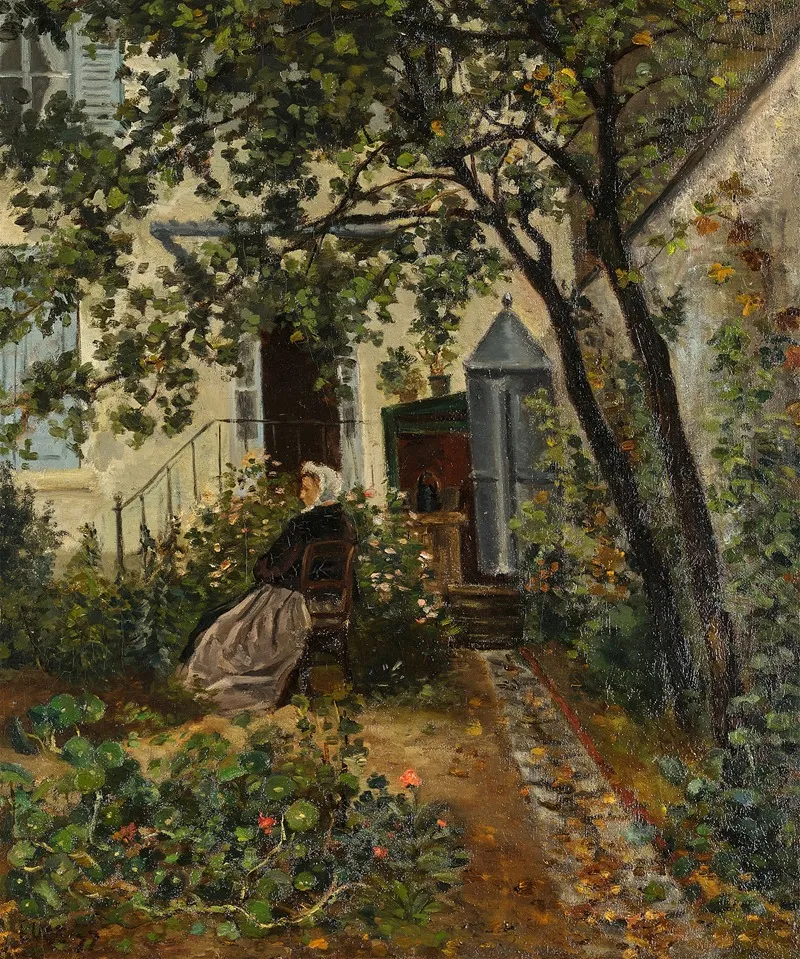La Mere De Lartiste Dans Le Jardin A Montrouge Wall Art by Maximilien Luce - High-Resolution Digital Print