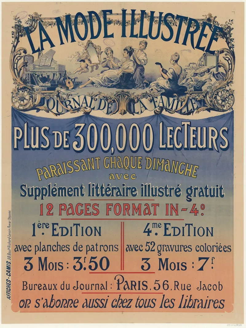 La Mode Illustree Journal De La Famille Plus De 300 000 Lecteurs Paraissant Chaque Dimanche Avec Supplement Litteraire Illustre Gratui Wall Art by Imp. Camis - High-Resolution Digital Print