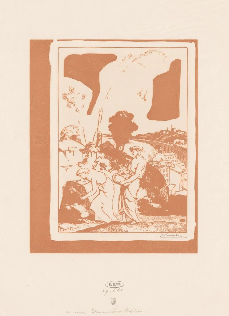 La Musique Et La Poesie Secourant Les Artistes 2 Wall Art by Auguste Lepère - High-Resolution Digital Print