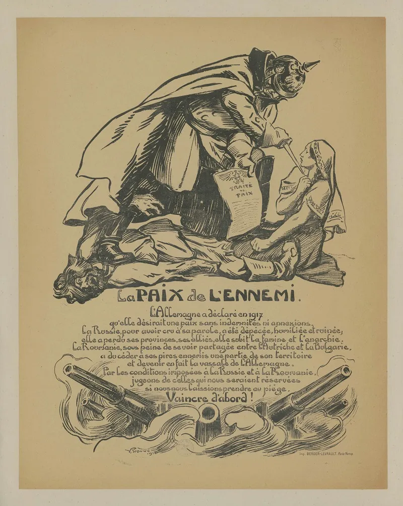 La Paix De Lennemi Lallemagne Declare En 1917