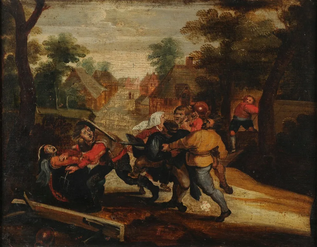 La Partie De Cartes Dramatique Wall Art by Adriaen Brouwer - High-Resolution Digital Print