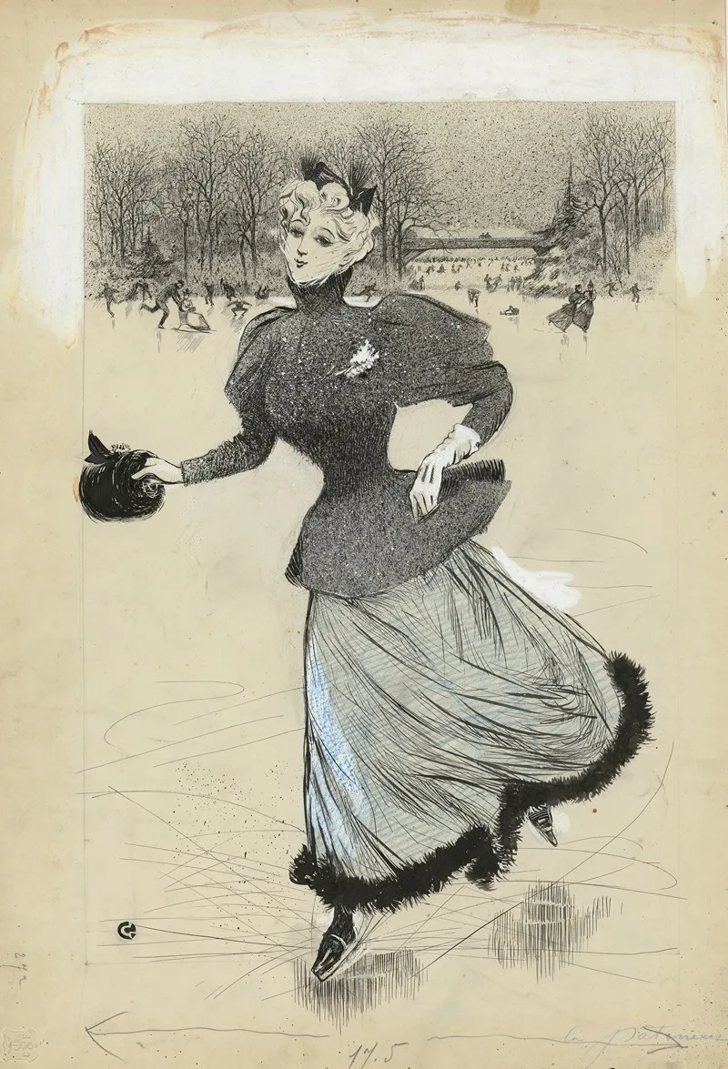 La Patineuse Wall Art by Henri Guydo - High-Resolution Digital Print
