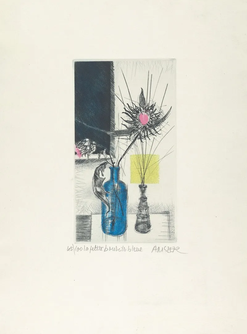 La Petite Bouteille Bleue Wall Art by Samuel Amsler - High-Resolution Digital Print