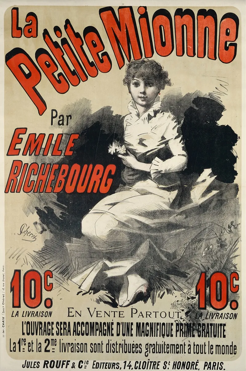 La Petite Mionne Par Emile Richebourg Wall Art by Jules Chéret - Canvas Print