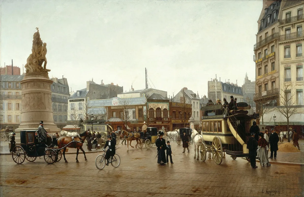 La Place Clichy Wall Art by Edmond Grandjean - High-Resolution Digital Print