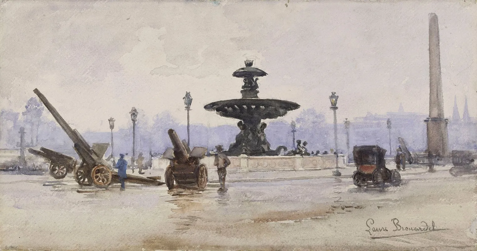La Place De La Concorde Pendant La Grande Guerre Wall Art by Laure Brouardel - High-Resolution Digital Print