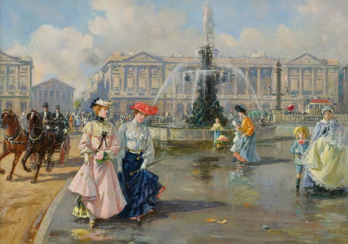 La Place De La Concorde Wall Art by Joaquín Pallarés Allustante - High-Resolution Digital Print