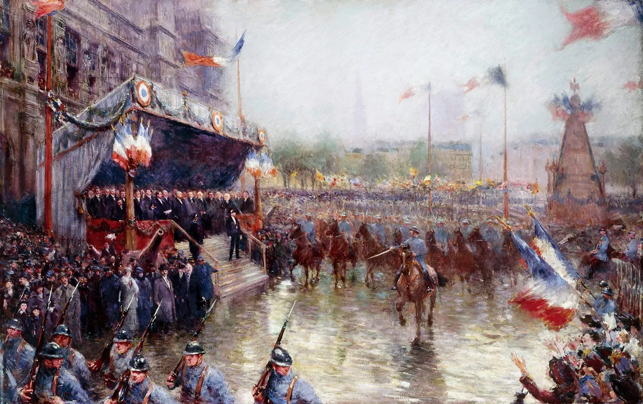 La Place De Lhotel De Ville Le 20 Octobre 1918 Manifestation En Lhonneur De La Classe 1920